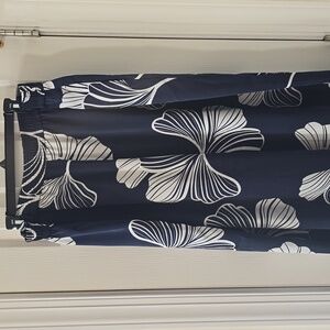 WORTHINGTON BRAND WOMEN'S PLUS BLUE & WHITE FANCY DRESSY WIDE LEG PANTS SIZE 2X